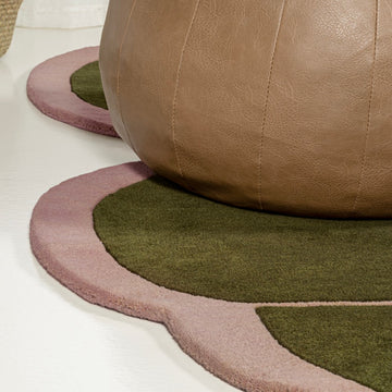 Whimsical Modern Border Geometric Handwoven Wool Area Rug